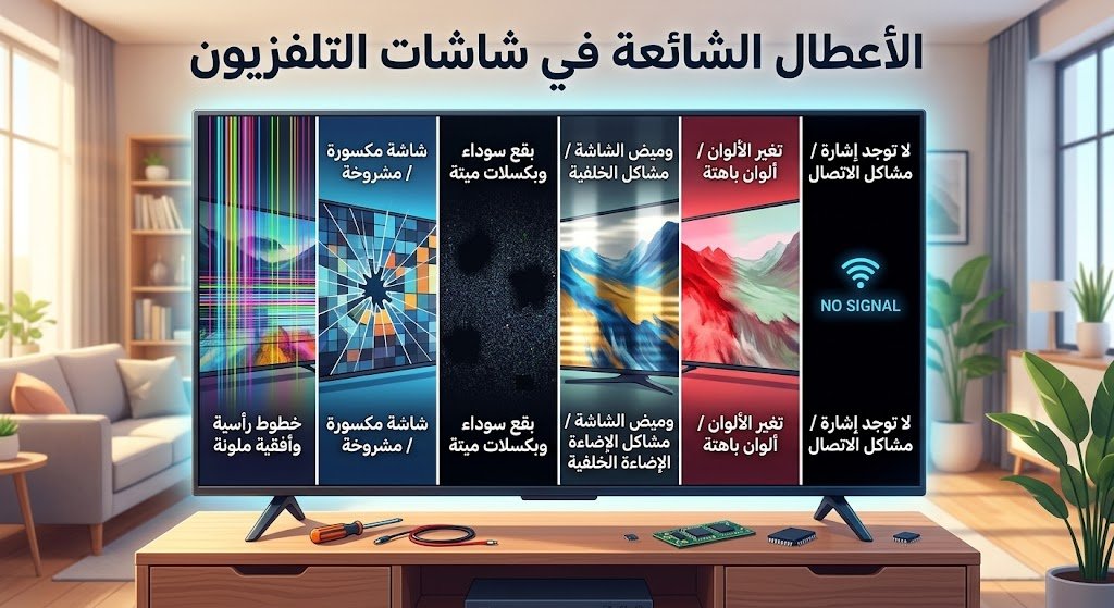 الأعطال الشائعة في شاشات التلفزيون